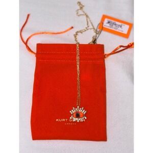 Kurt Geiger London Evil Eye Pendant Necklace Gold Tone Crystal 451532GLD400 NWT